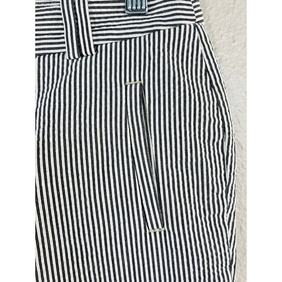 Ann Taylor Loft Seersucker Marisa Capri Pants Blue Stripes Size Petite 4 4P  EUC - Picture 4 of 12